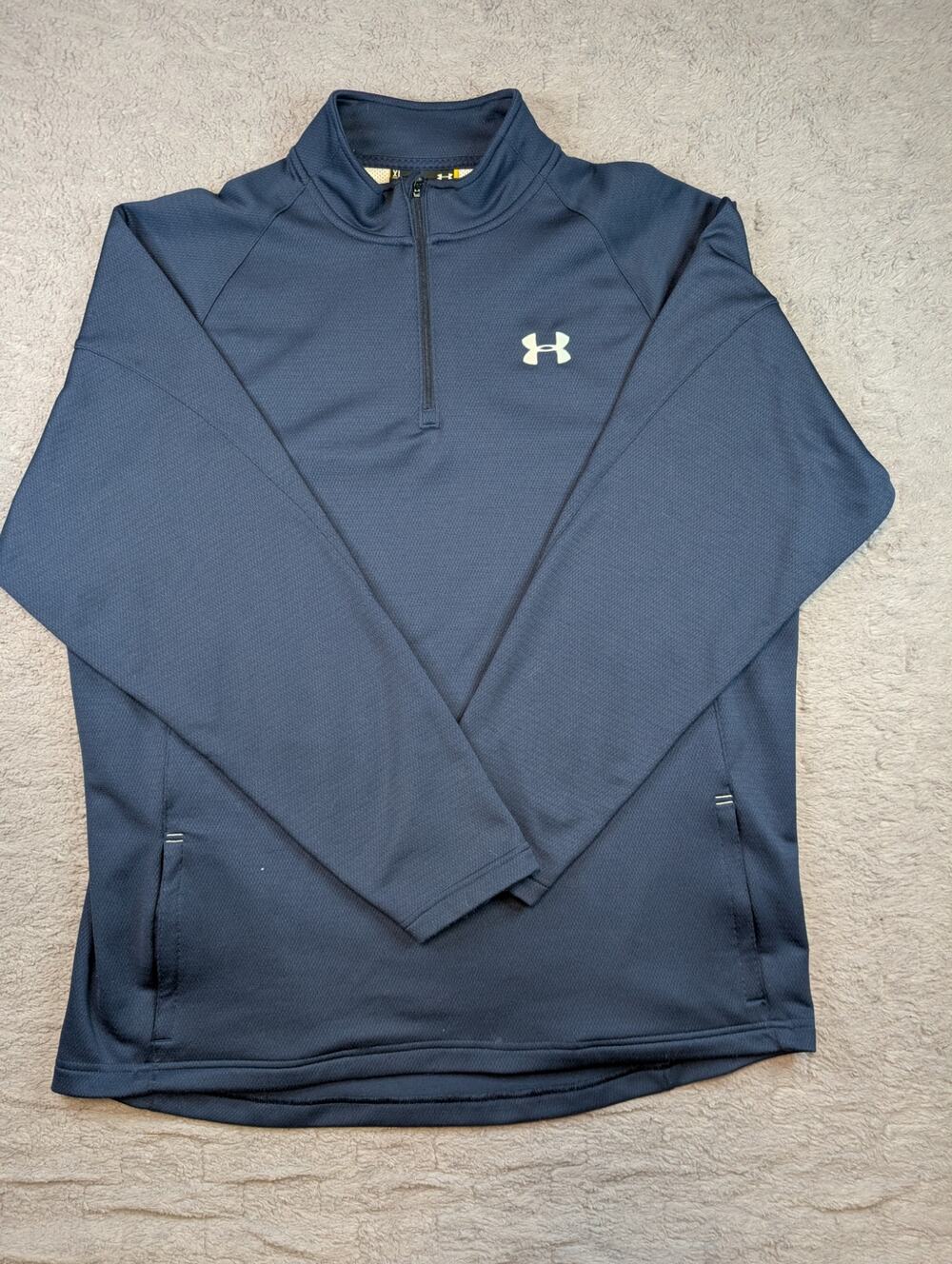 Men's Under Armour Pocketed 1/4 Zip Pullover, Navy Blue - Size XL